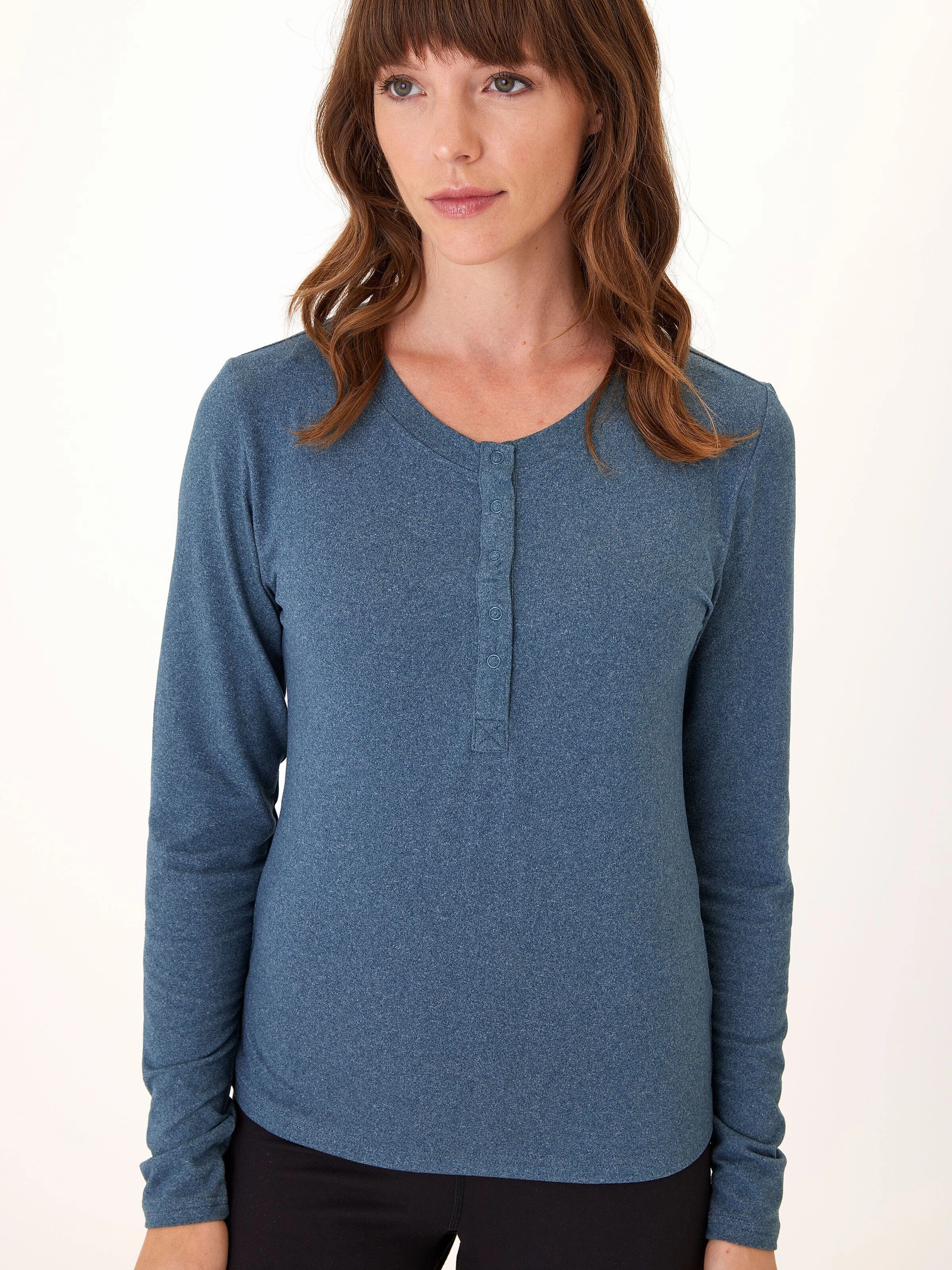 Lyla Luxe Jersey Henley Tee Easy Care Finish Essential City Look