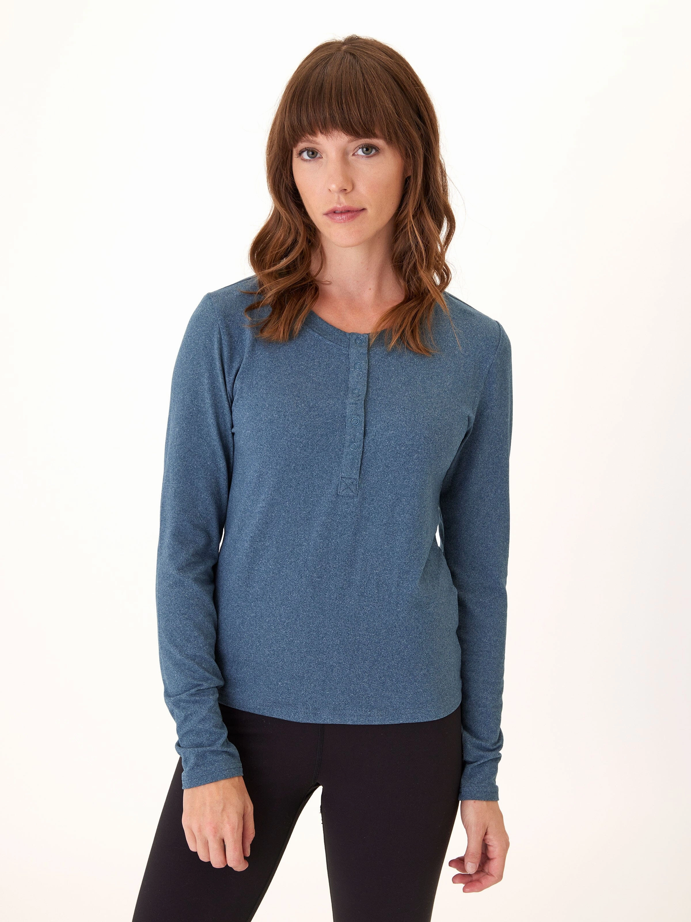 Lyla Luxe Jersey Henley Tee Cold Days