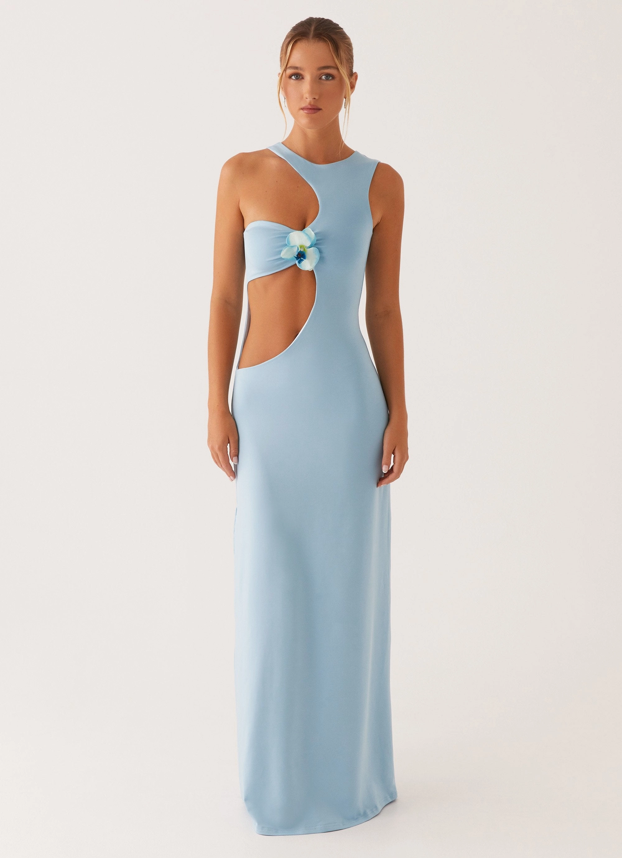 Bow Glow Charming Style Mahalia Maxi Dress - Blue