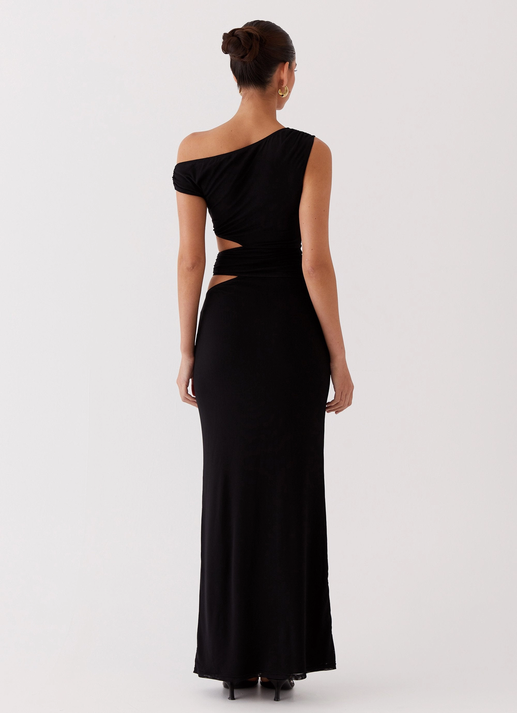 Pure Vibes Margot One Shoulder Maxi Dress - Black