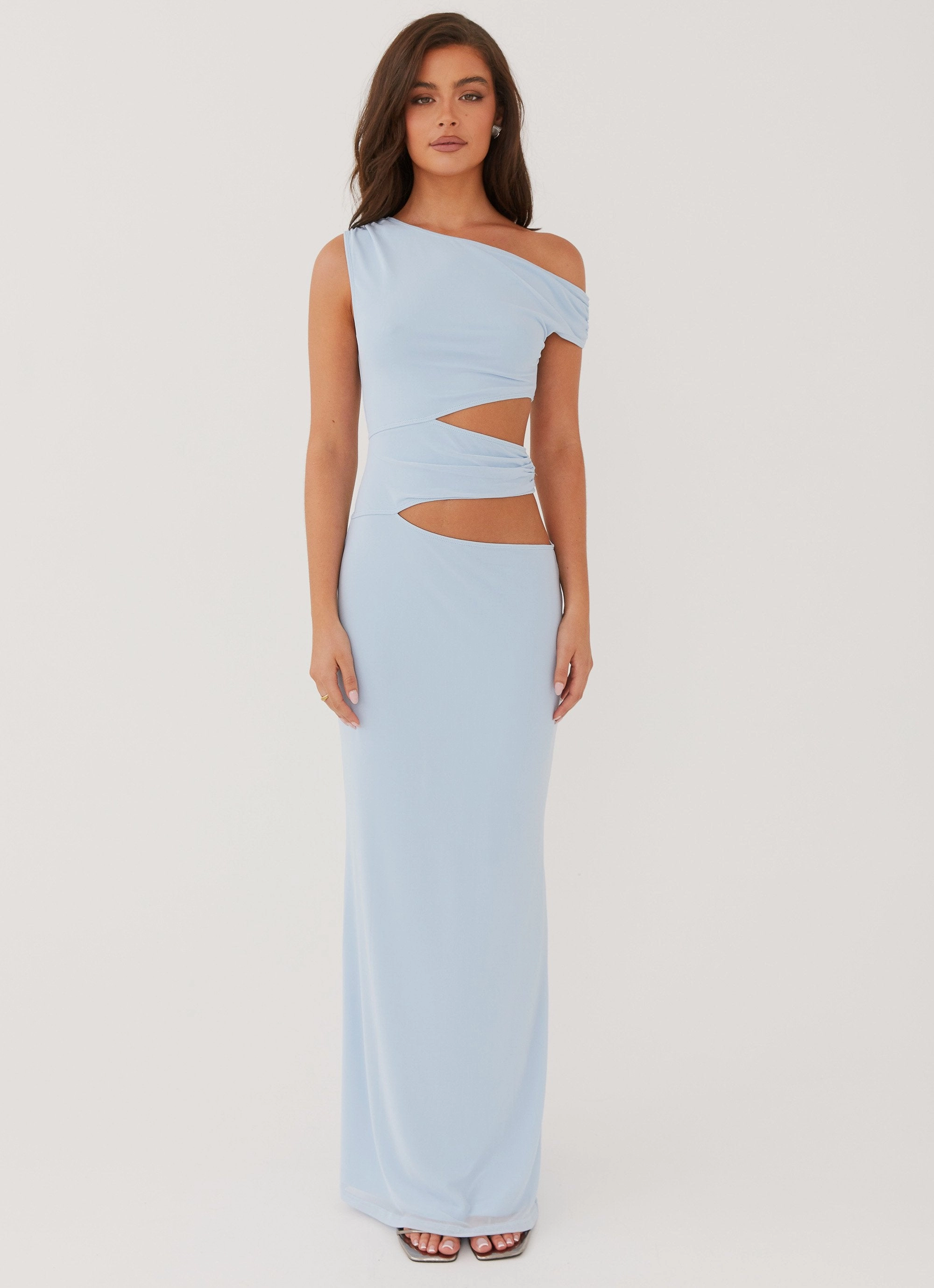 Bohemian-Style Versatile Style Margot One Shoulder Maxi Dress - Sky Blue