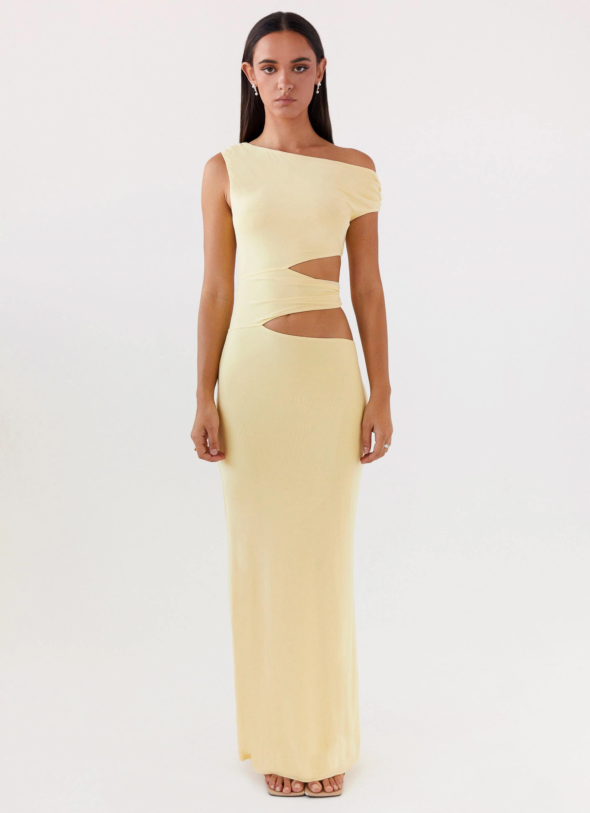 Joyful Look Daily Comfort Margot One Shoulder Maxi Dress - Yellow