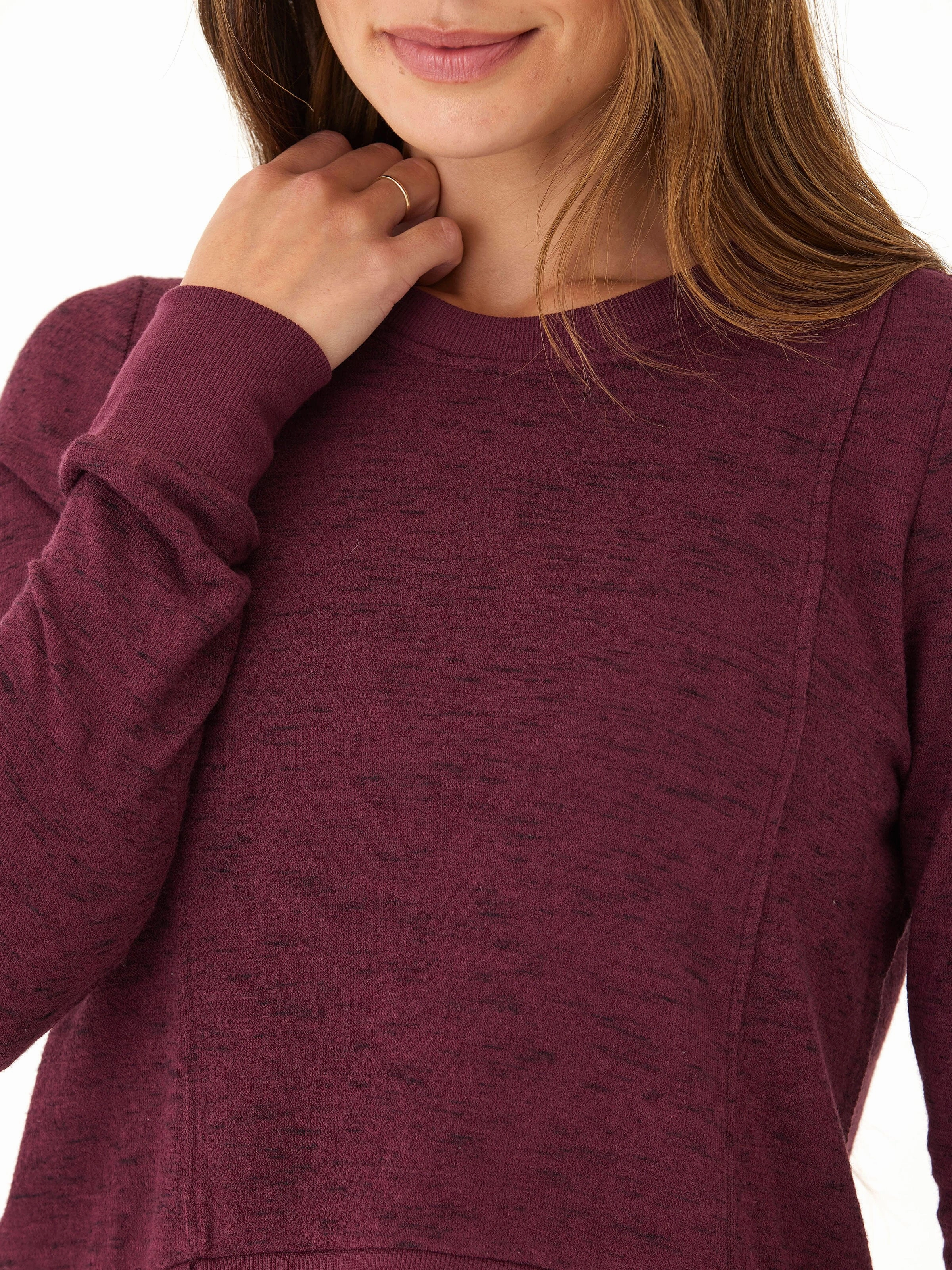 Marie Rhythm Slub Step-Hem Pullover LightPadding