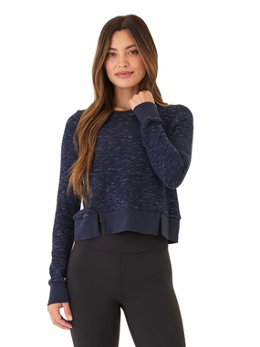 Green Material Marie Rhythm Slub Step-Hem Pullover