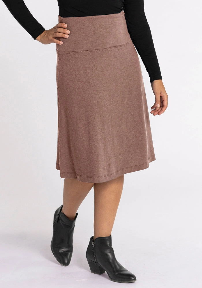 Clean Mood Marilyn Flowy Midi Skirt ? Final Sale Deals! - Toasted Almond