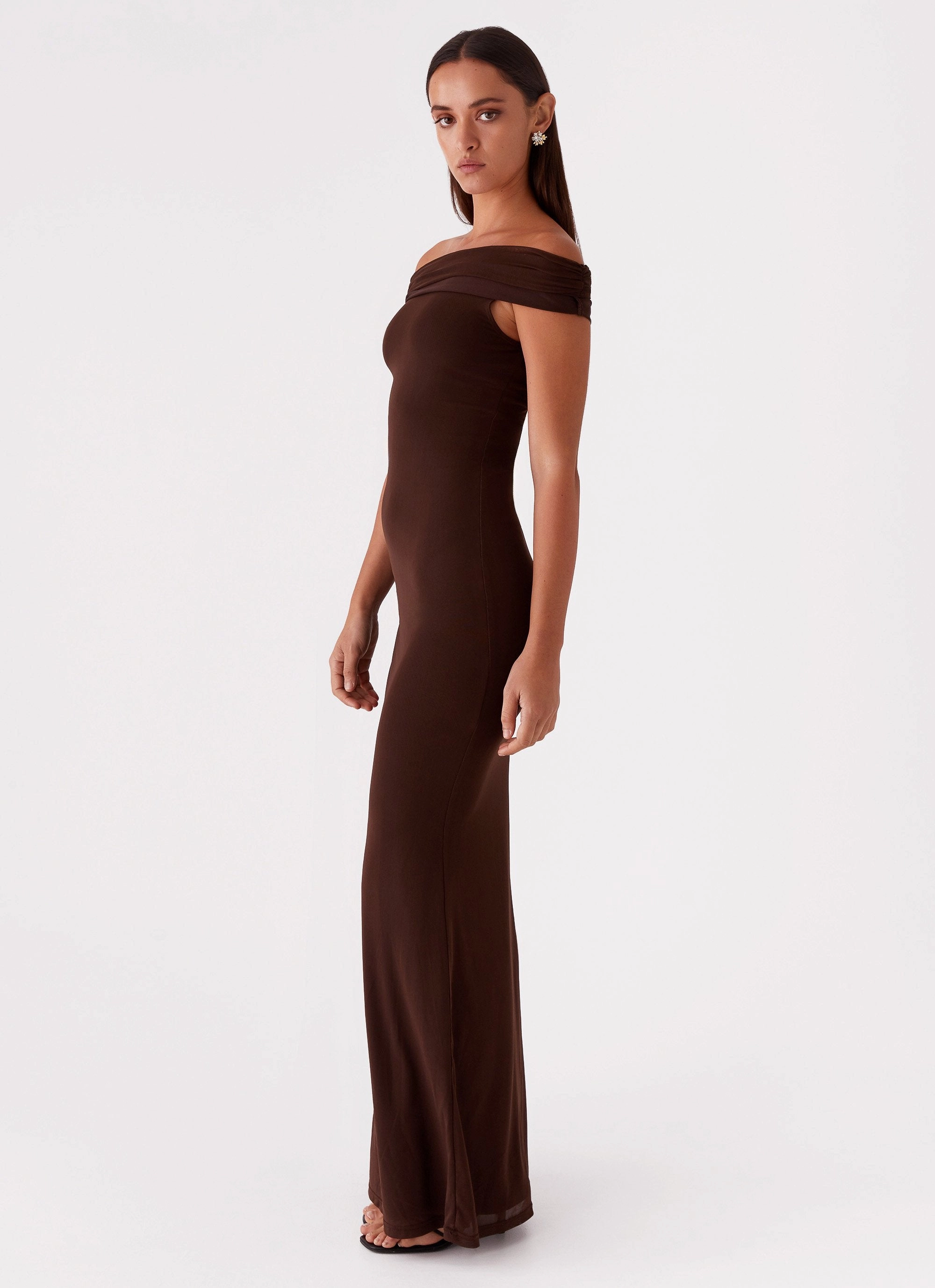 Marilyn Maxi Dress - Chocolate Tonal-Stitching Smart Fashion