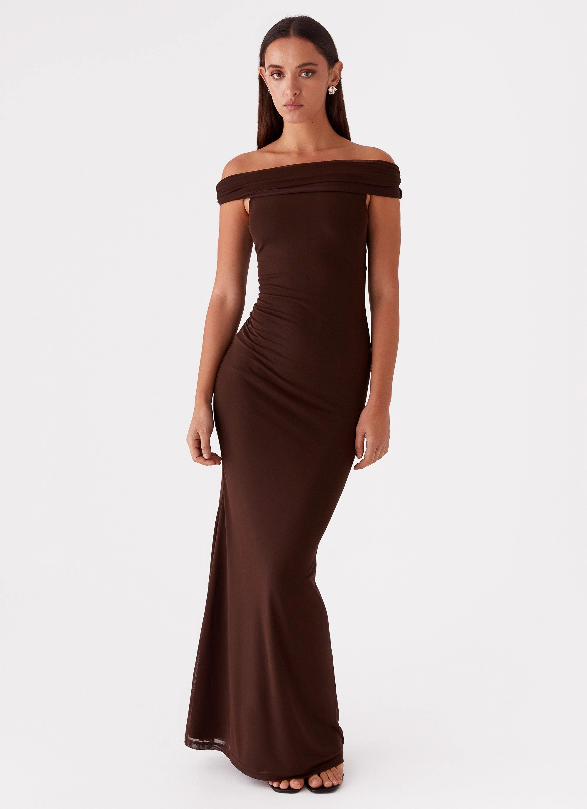 Dreamy Simplicity Texture Rich Marilyn Maxi Dress - Chocolate