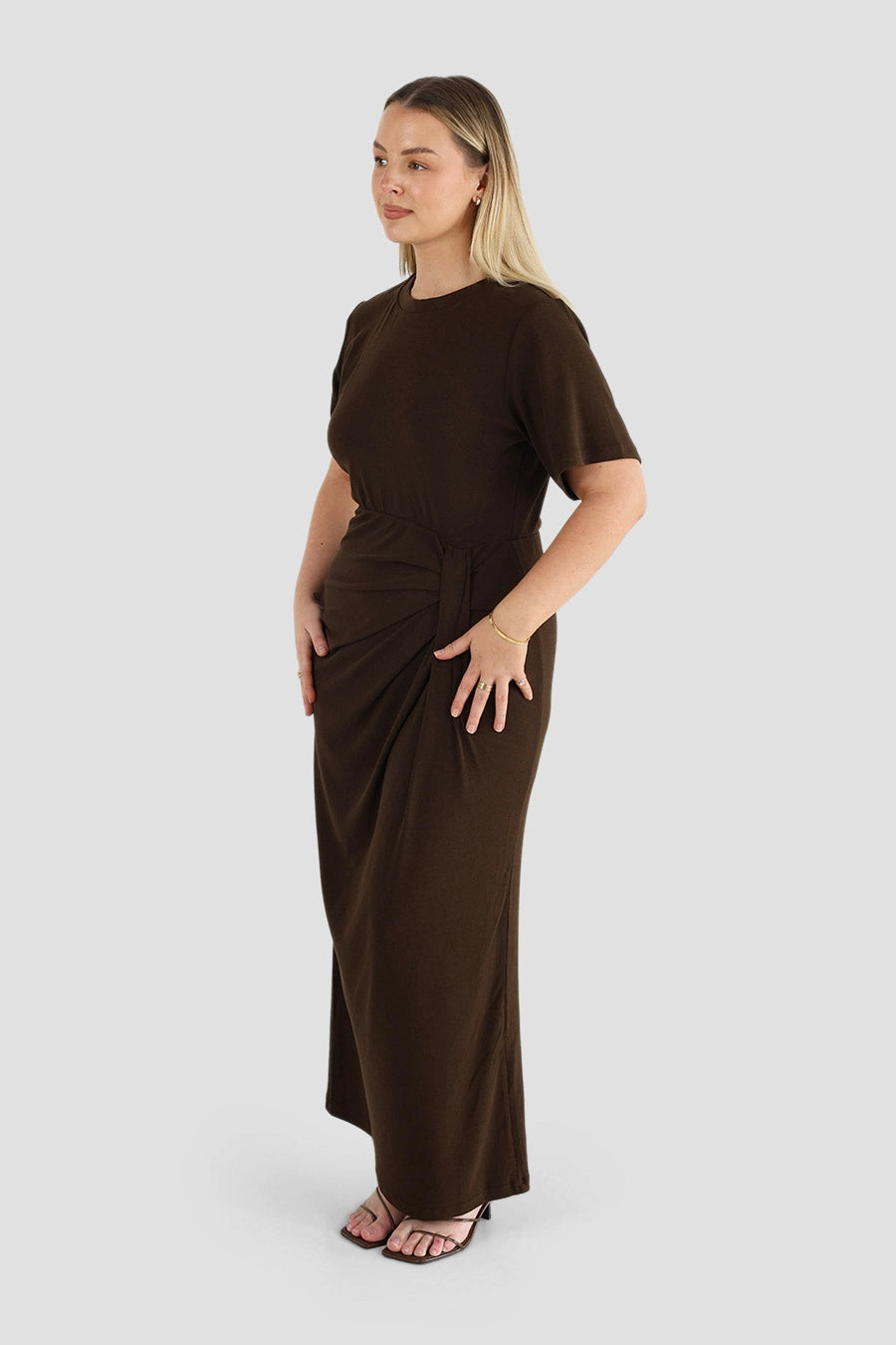 MARNIE RIB DRESS ESPRESSO Trendy Layer polka-dot
