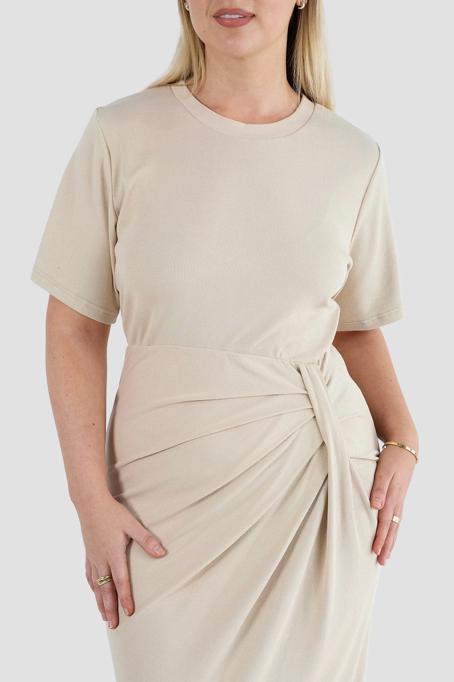 MARNIE RIB DRESS VANILLA All Fit