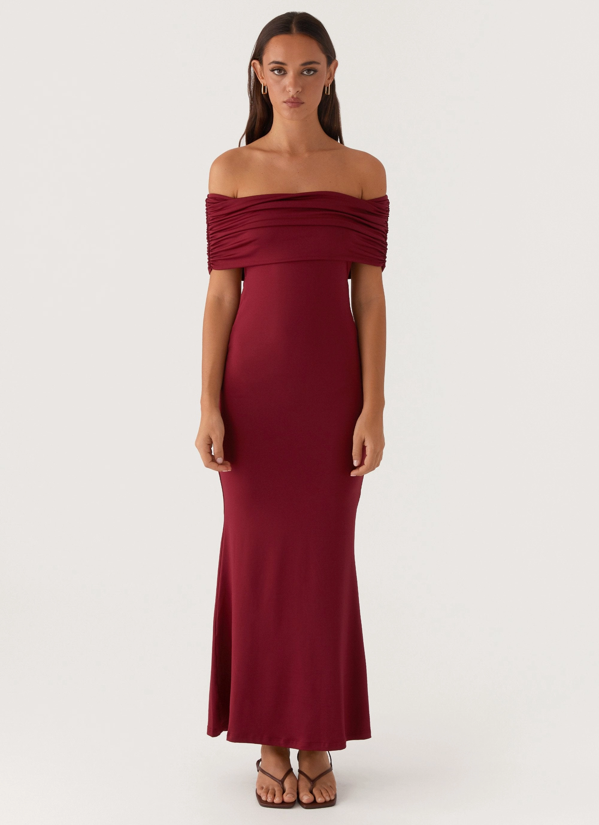 Light Attitude Maude Maxi Dress - Maroon