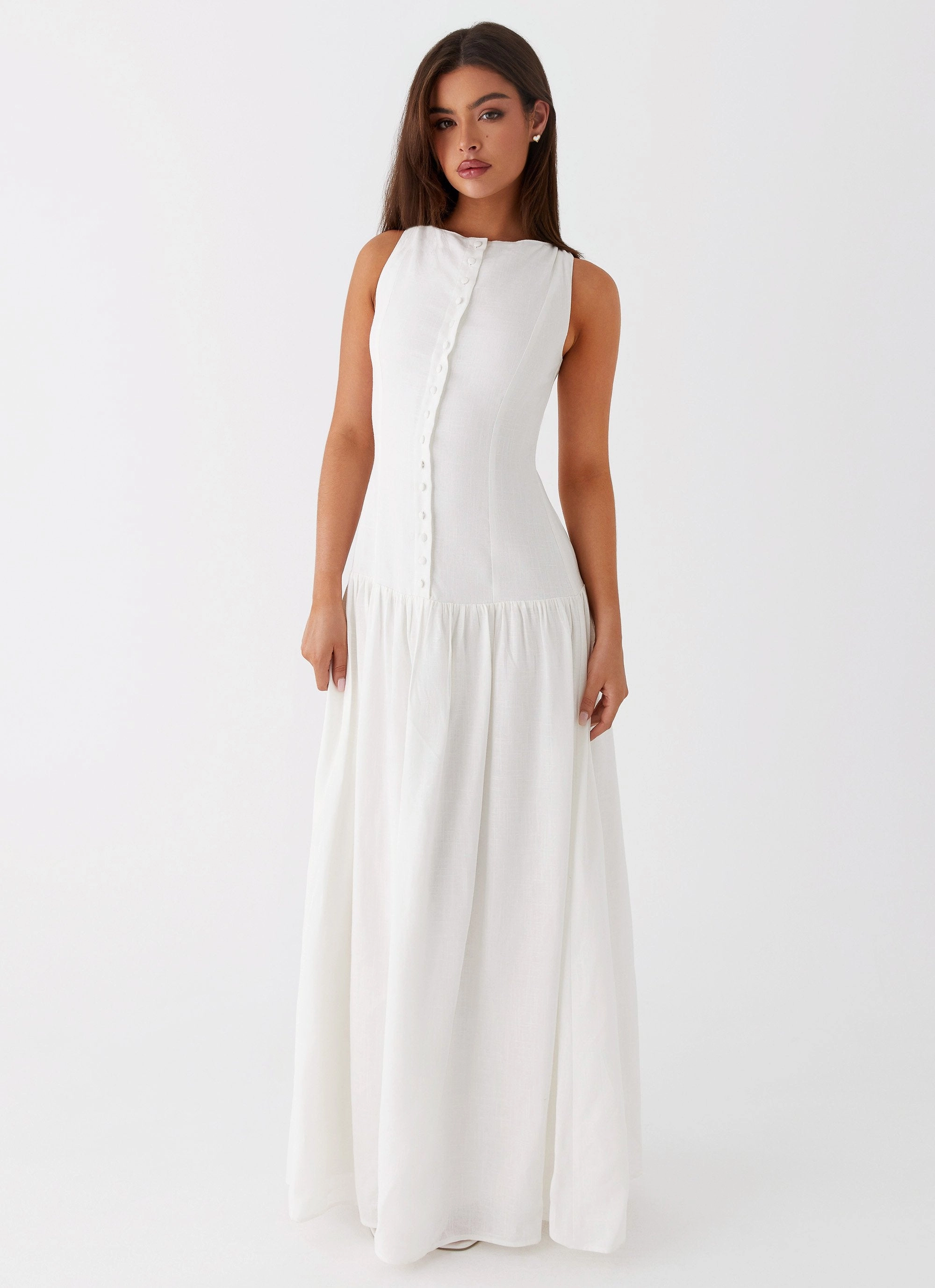 Shade Soft Meggie Linen Maxi Dress - White