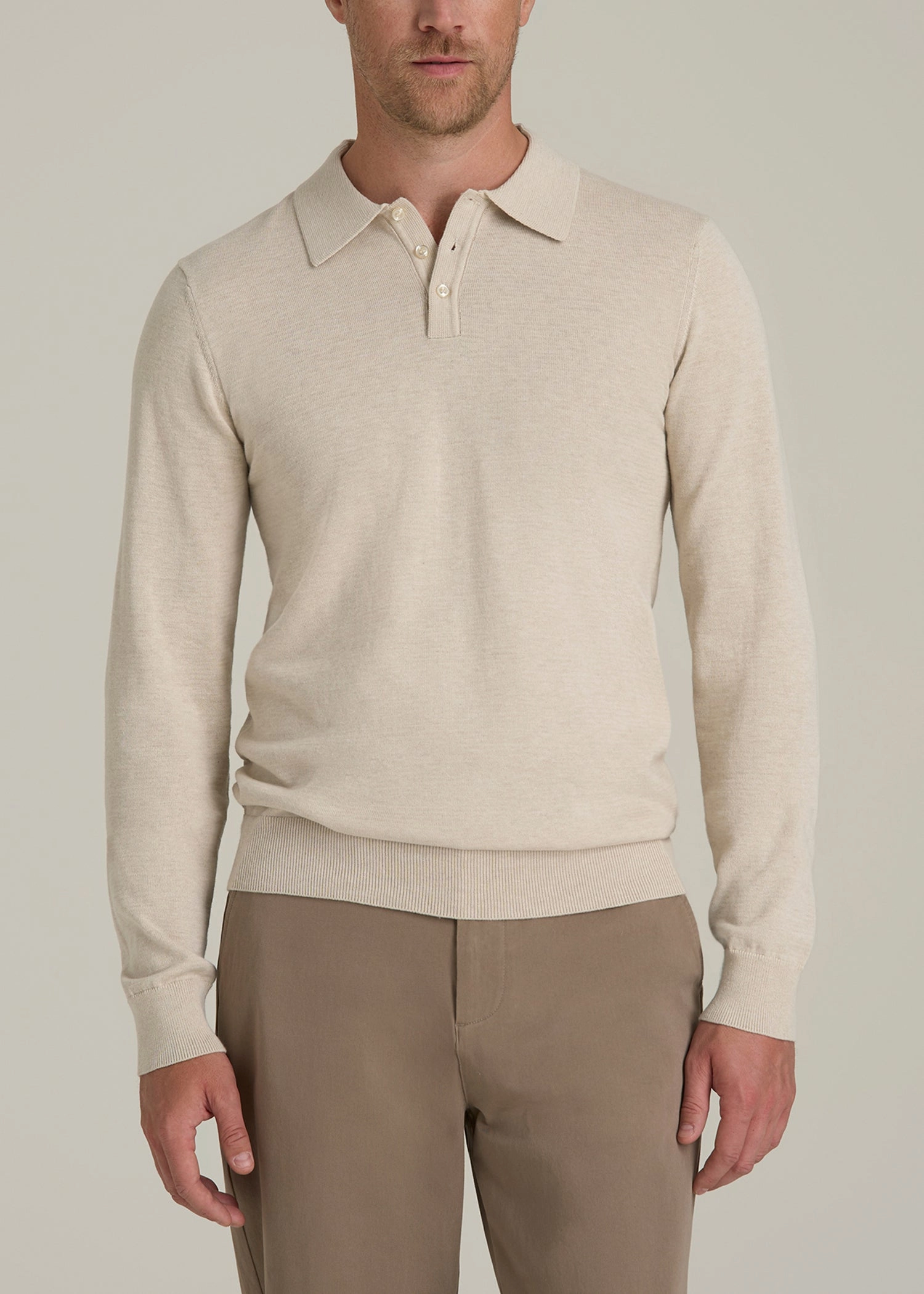 dancing suitable Men??s Tall Polo Sweater in Vanilla Latte Mix