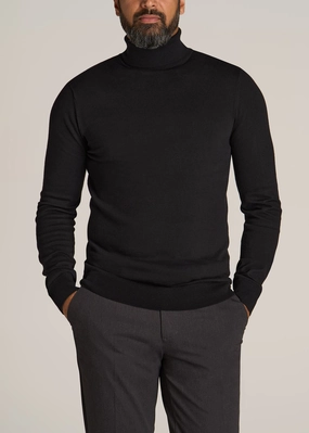 Men's Tall Turtleneck Sweater in Black Outdoor Essential