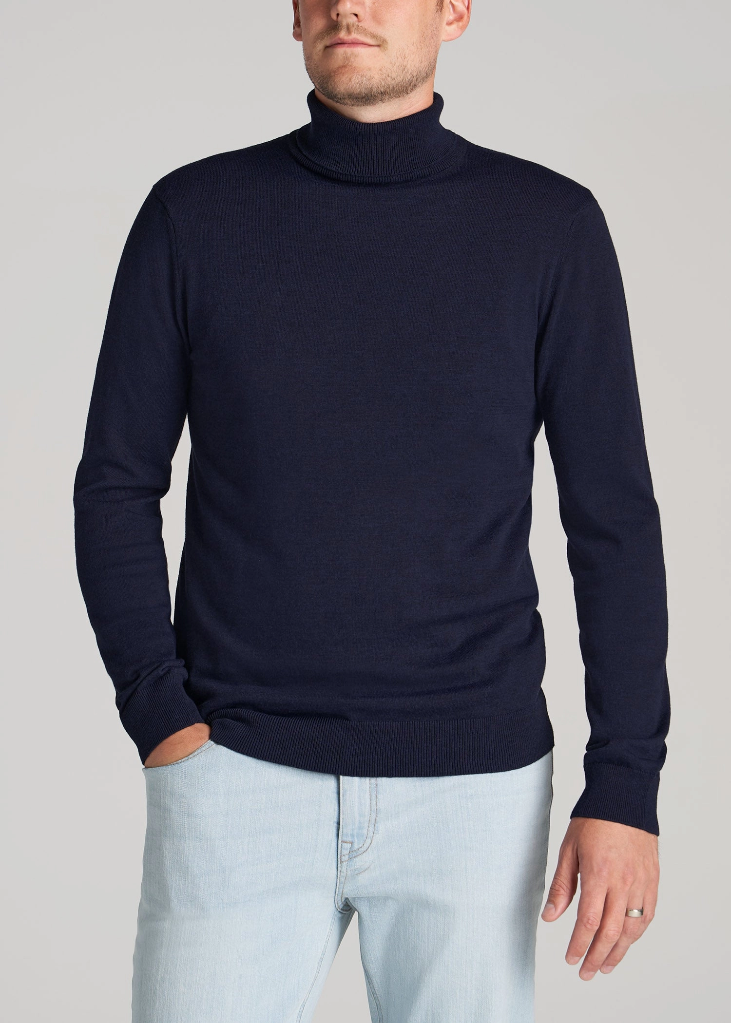 Men's Tall Turtleneck Sweater in Patriot Blue Street Minimal
