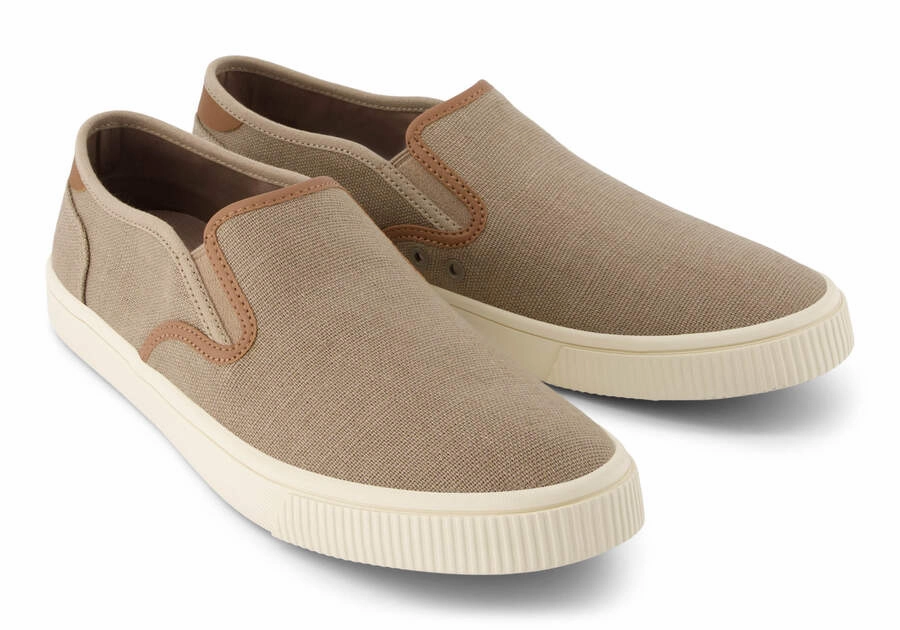 play time Leather Cool Men's TOMS Baja Synthetic Trim Slip On - Dune Heritage