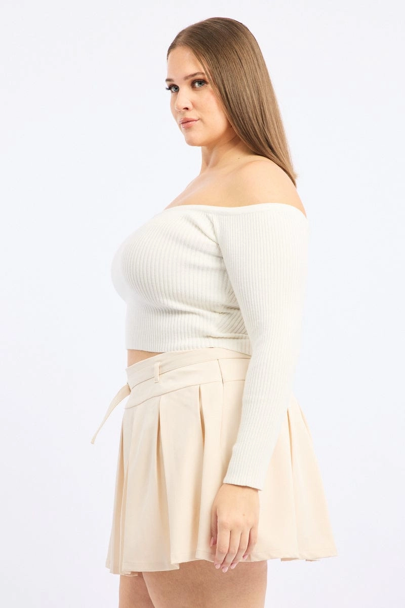 Spring Must Have White Pleated Mini Skirt