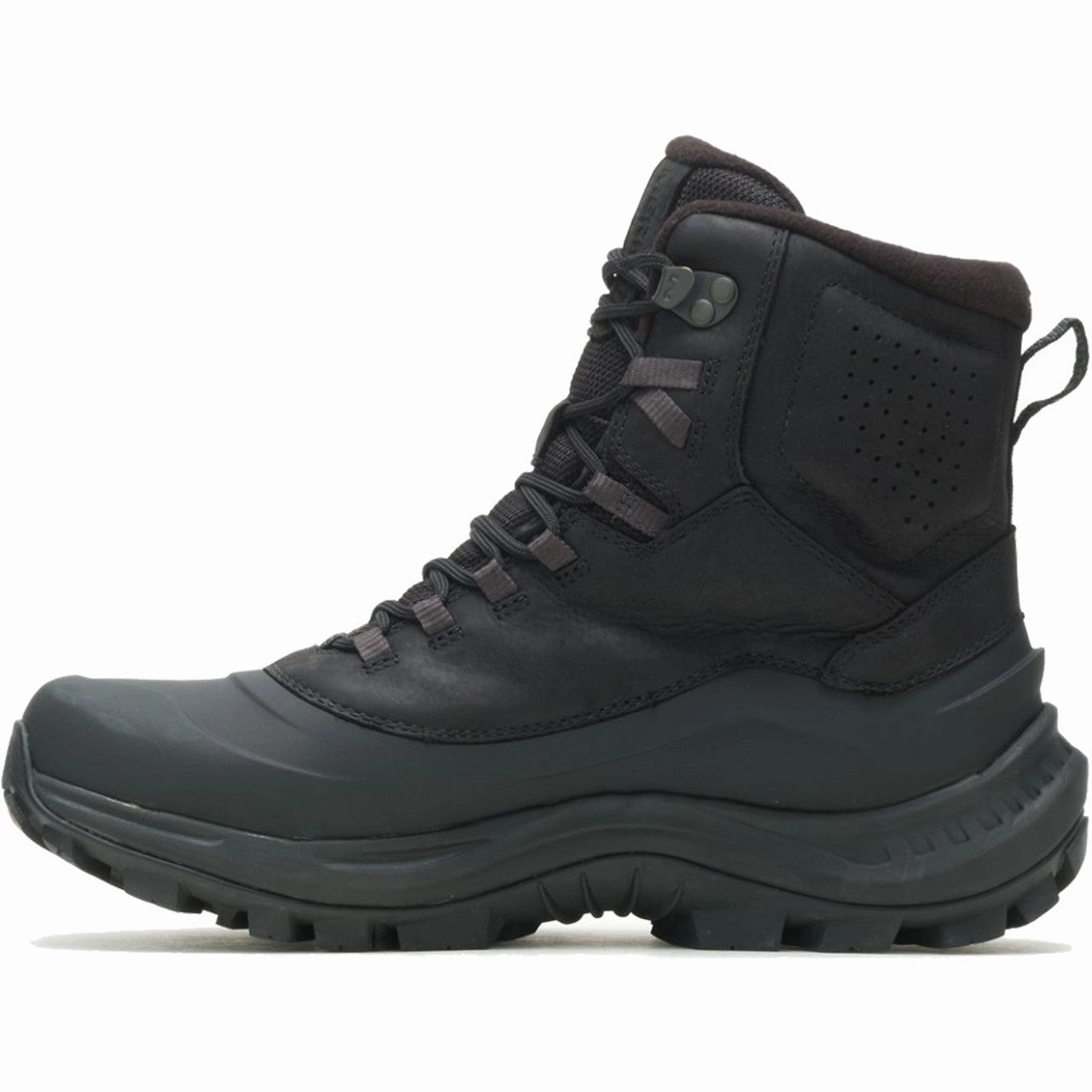 Hold Step Synthetic   material Merrell Men's Thermo Overlook 2 Mid Boot Waterproof w/ Arctic Grip - Black