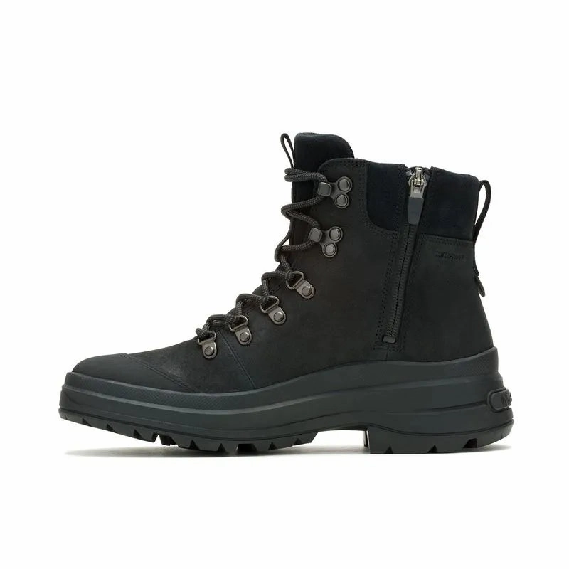 Low Profile Silhouette Slip Resistant Remote Hiking Merrell Women's Harper Lace Zip Waterproof Boot - Black