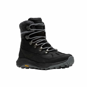 Merrell Women's Siren 4 Thermo Mid Zip Waterproof Boot - Black Low Profile Windy Weather Gold Shine