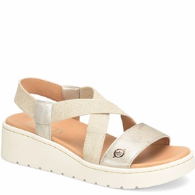 Stylish and Practical Born Women's Kasady Sandal - Light Gold Metallic (Panna Cotta)