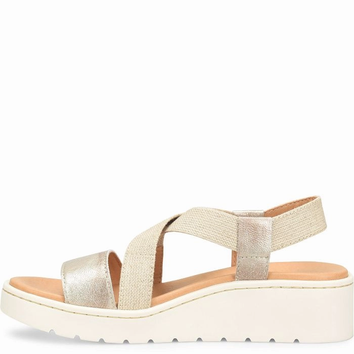 Born Women's Kasady Sandal - Light Gold Metallic (Panna Cotta) Sand Free Footbed