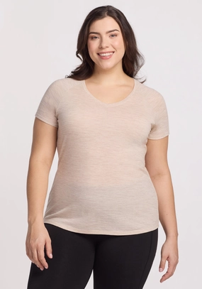 Comfy Apparel college Mia V Neck - Cream Heather