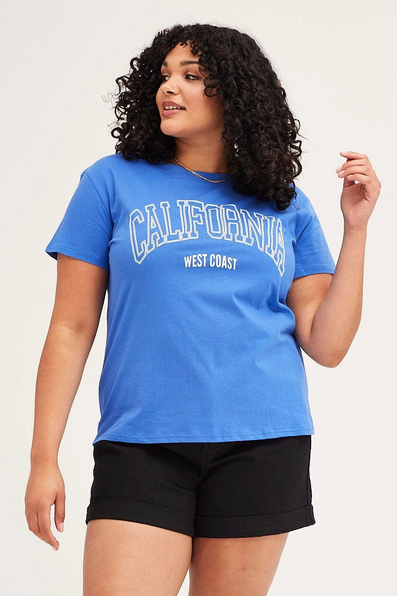 LowImpactDye Mid Blue Graphic Short Sleeve Regular T-shirt