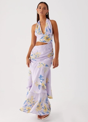 Cap-Sleeve Mikayla Maxi Dress - Lavender