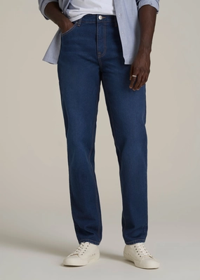 Milo RELAXED TAPERED FIT Jeans for Tall Men in Midnight Blue Wash Non Toxic Textile Certified Chic Essentials
