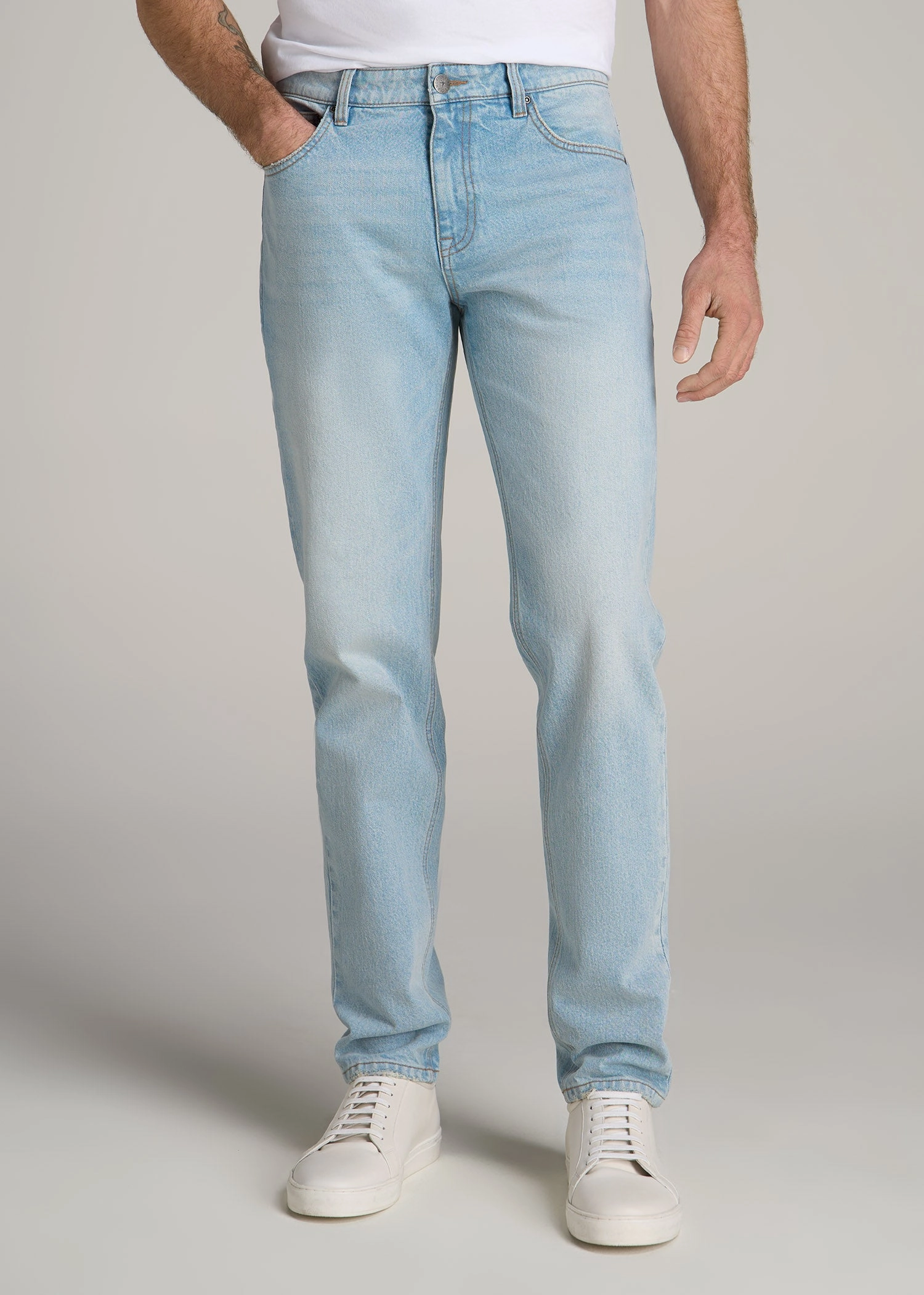 Milo RELAXED TAPERED FIT Jeans for Tall Men in Salt Lake Wash Bold Earthy