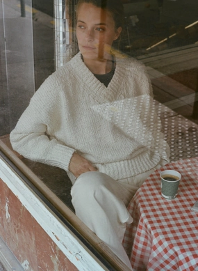 Dylan Sweater, Organic Cotton Boucl??, Ecru Outdoor Fashion