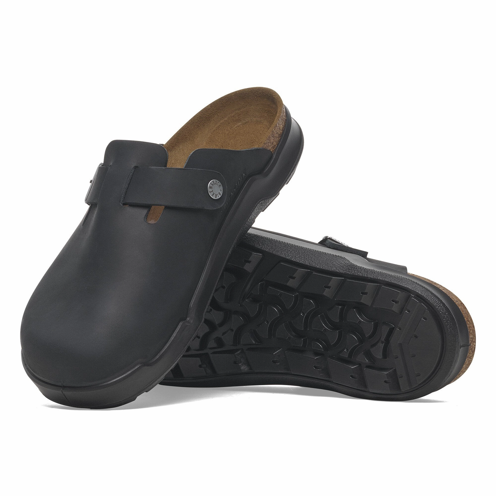FlexibleOutsole Birkenstock Men's Boston Crosstown Oiled Leather - Black