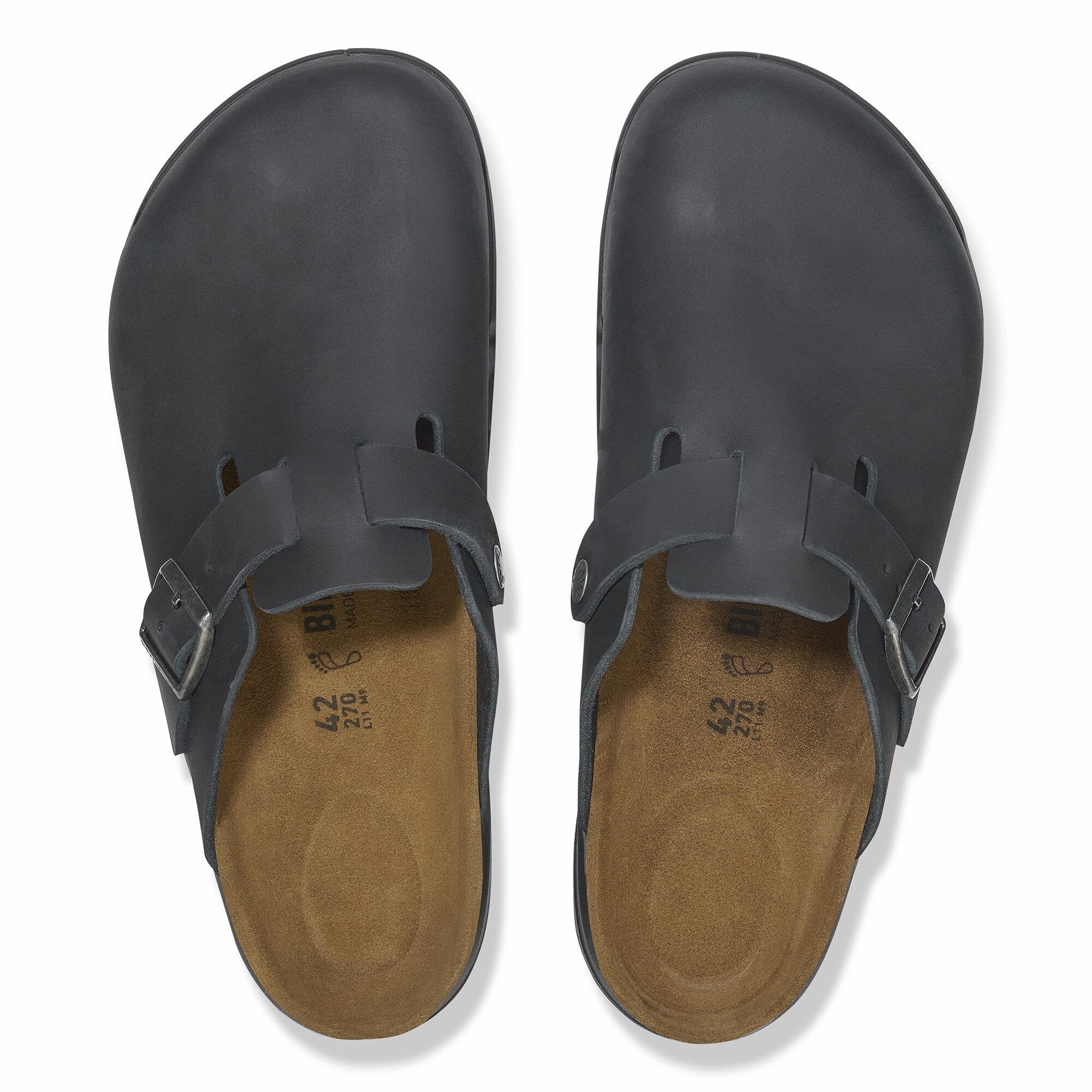 All Terrain Traction Low Profile Silhouette Birkenstock Men's Boston Crosstown Oiled Leather - Black