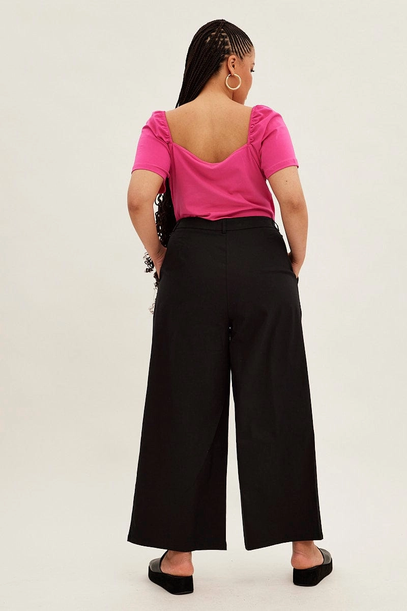 Black Wide Leg Pants High Rise Comfort for All
