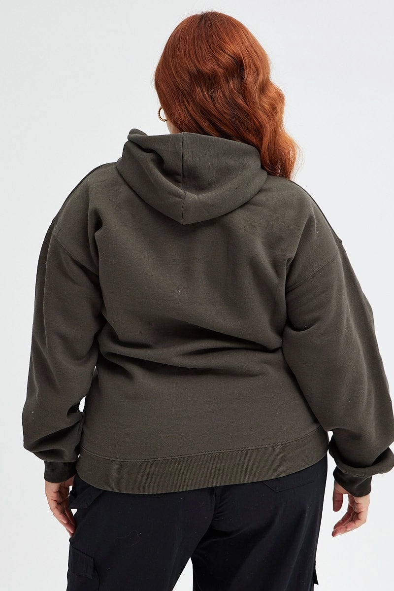 Festival Fashion Grey Hoodie Sweatshirt Pocket Nyc Embroidered Oversized