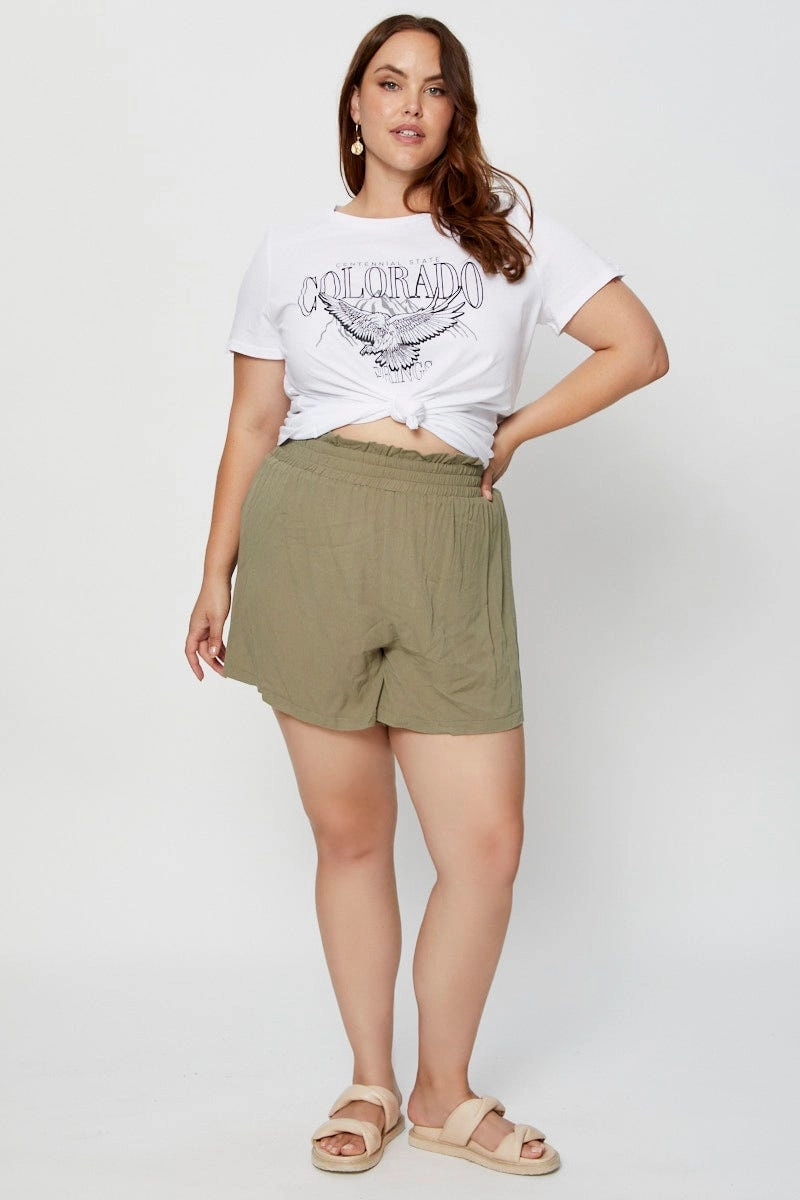 Anti microbial coating Seasonal Comfort Style White Graphic T-shirt Crew Neck Short Sleeve Cotton