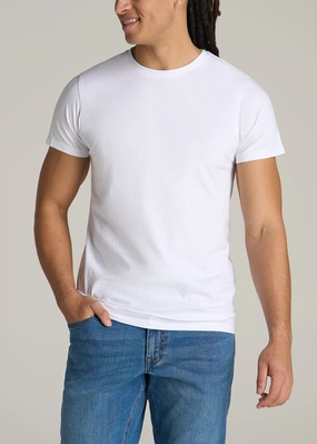 Airflow Vents Antimicrobial Treatment MODERN-FIT Garment Dyed Cotton Men's Tall T-Shirt in White