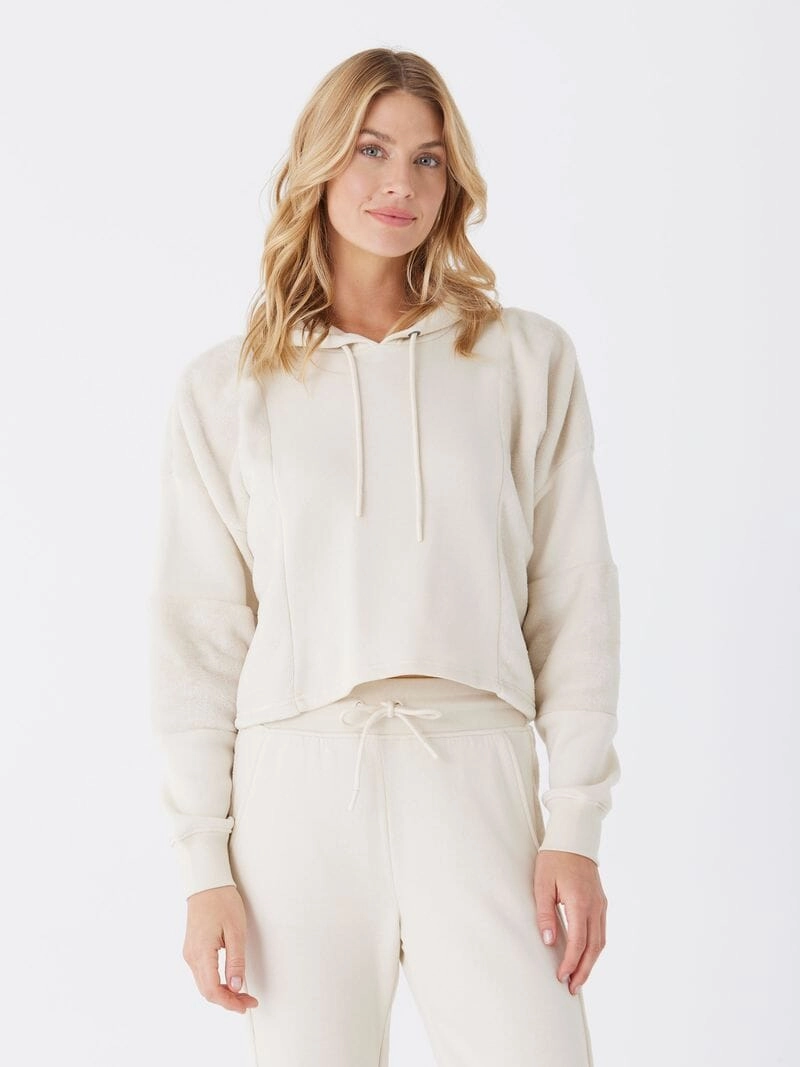 Thermal Insulation Layer Airy Layer Fit Clarabelle Fleece Sherpa Pullover Hoodie