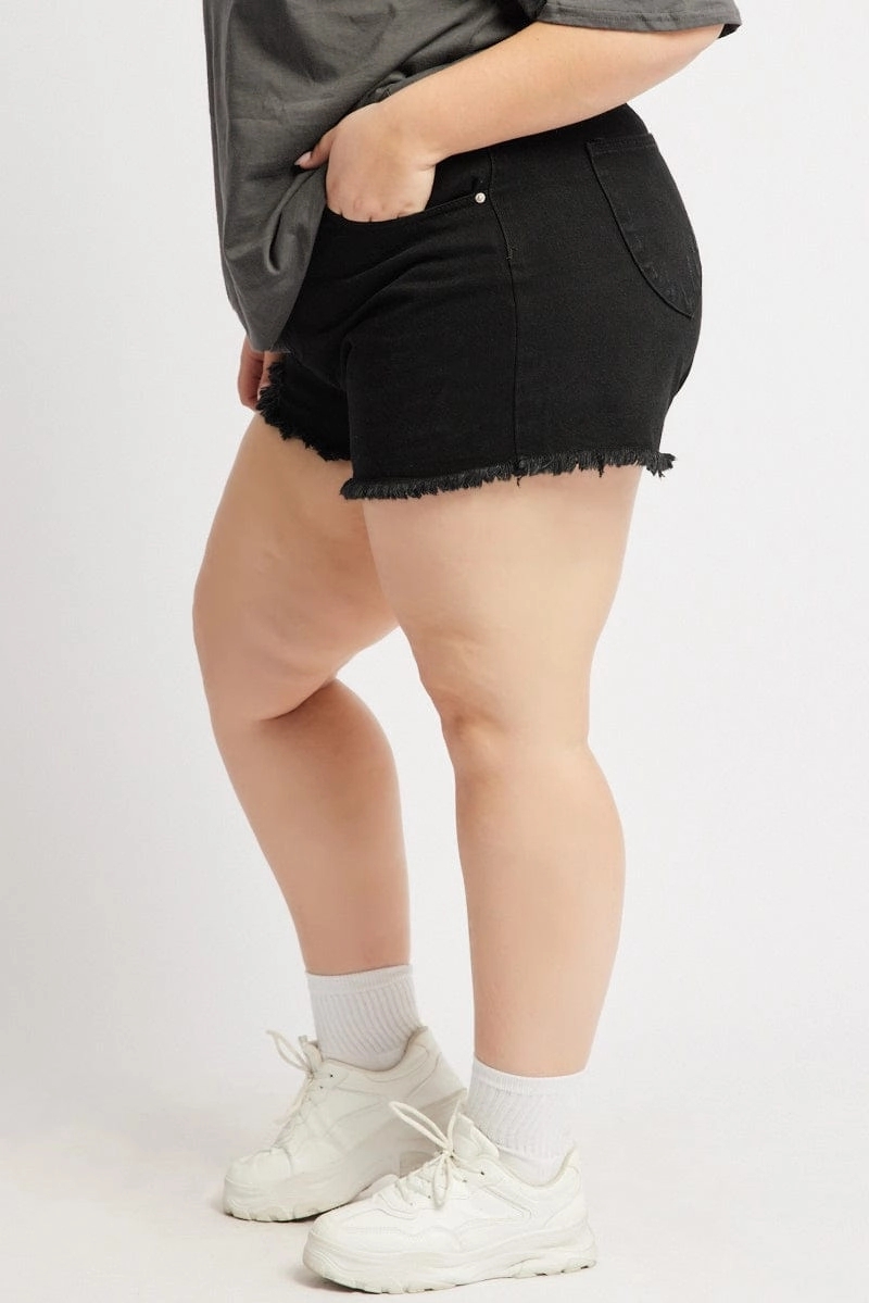 Black Relaxed Shorts School Uniform Flexible Gusset