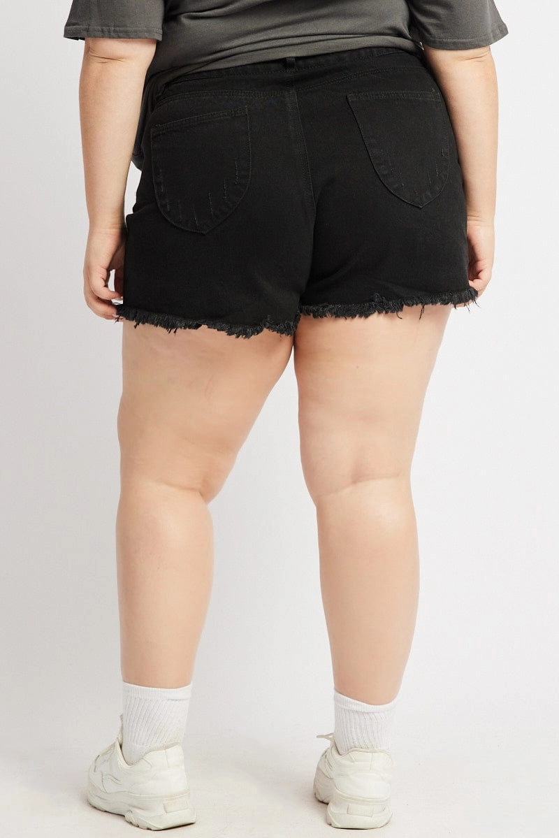 Dynamic Performance Beach-Ready Look Black Relaxed Shorts