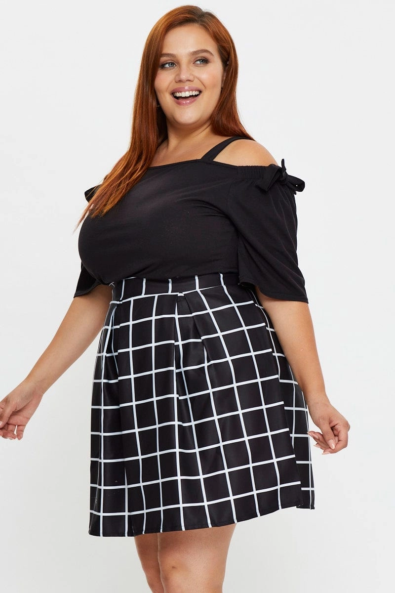 Non Restrictive Collaboration Piece Check Mini Tennis Skirt Pleated