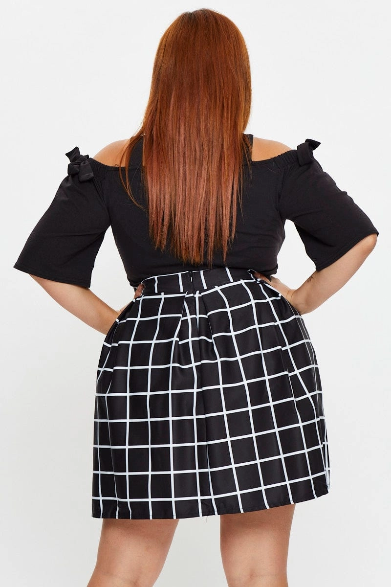 Check Mini Tennis Skirt Pleated Fashion Detail