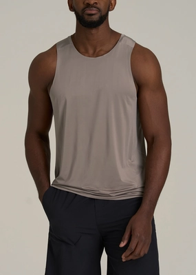 BondedShoulderTaping Sun Protection Fabric Perforated Training Singlet for Tall Men in Portobello