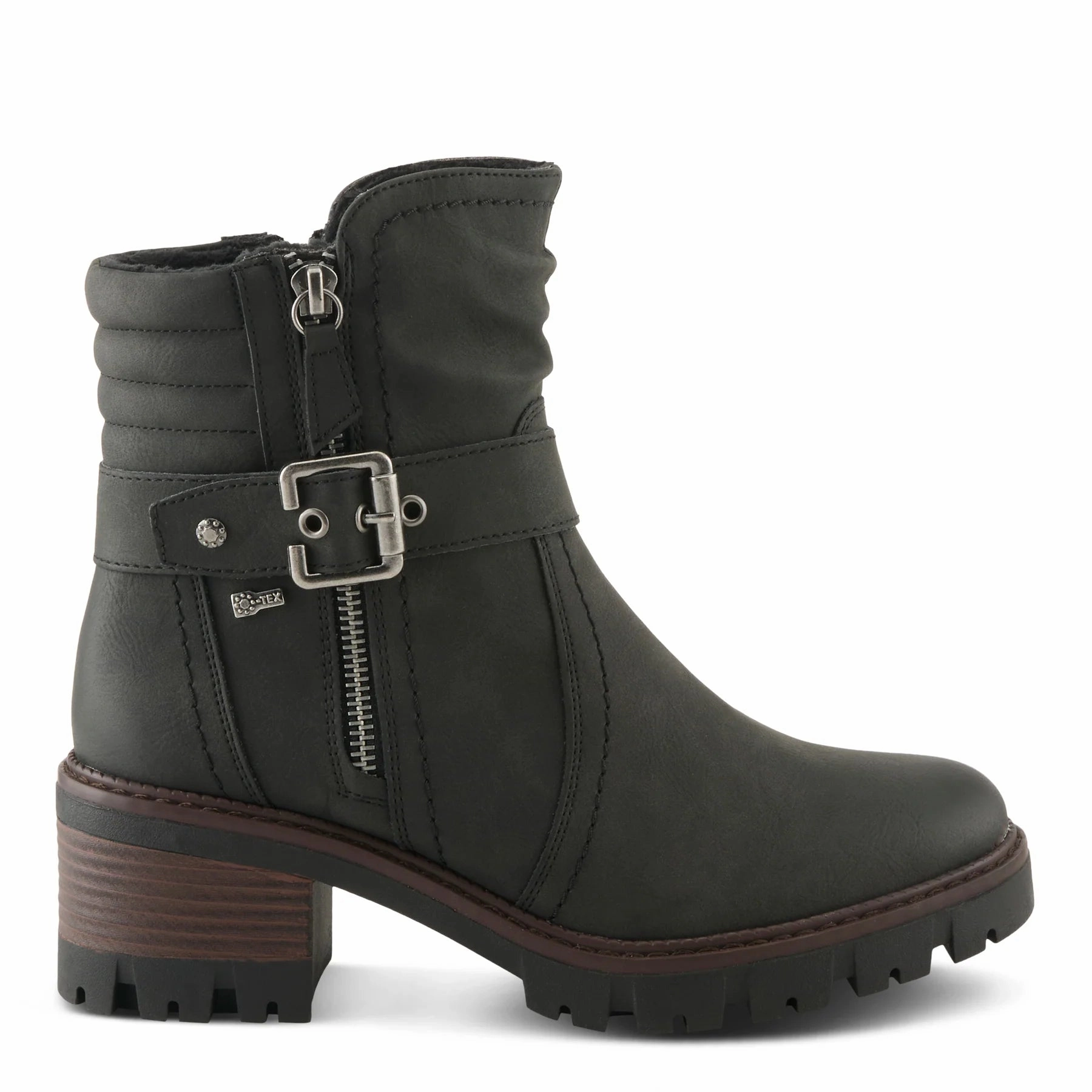 Spring Step Women's Relife Smokies Boot - Black microfiber Cushioned Step Snowy Path
