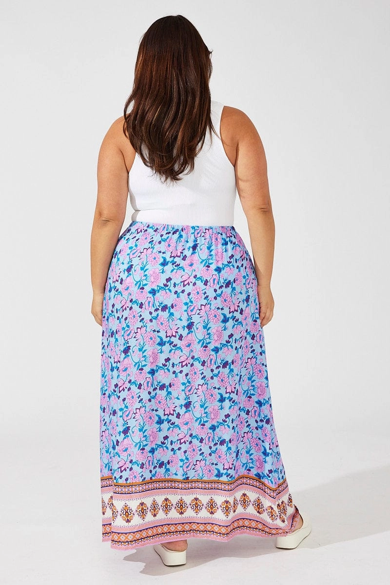Multi Boho Boho Maxi Skirt Breezy Mood Leather Look