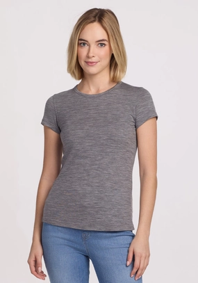 Addie Crew Neck - Graphite Heather Breathable mesh panel