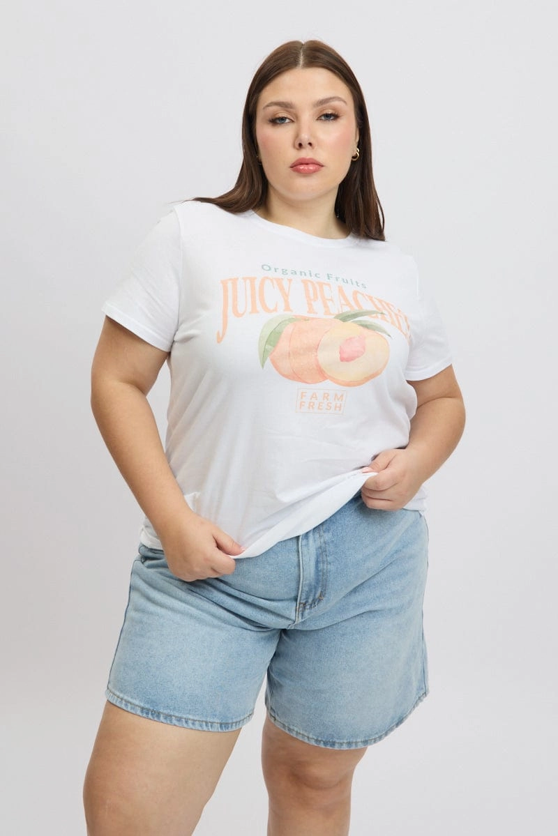 outdoor concert OdorResistantTechnology White Graphic T Shirt Short Sleeve Crew Neck
