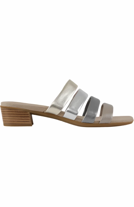 velcro Munro Women's Adrianne Slide-In Sandal - Taupe Metallic