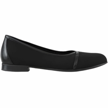 Munro Women's Emerald Envelope Flat - Black Leather Heavy Pace Fast Stride