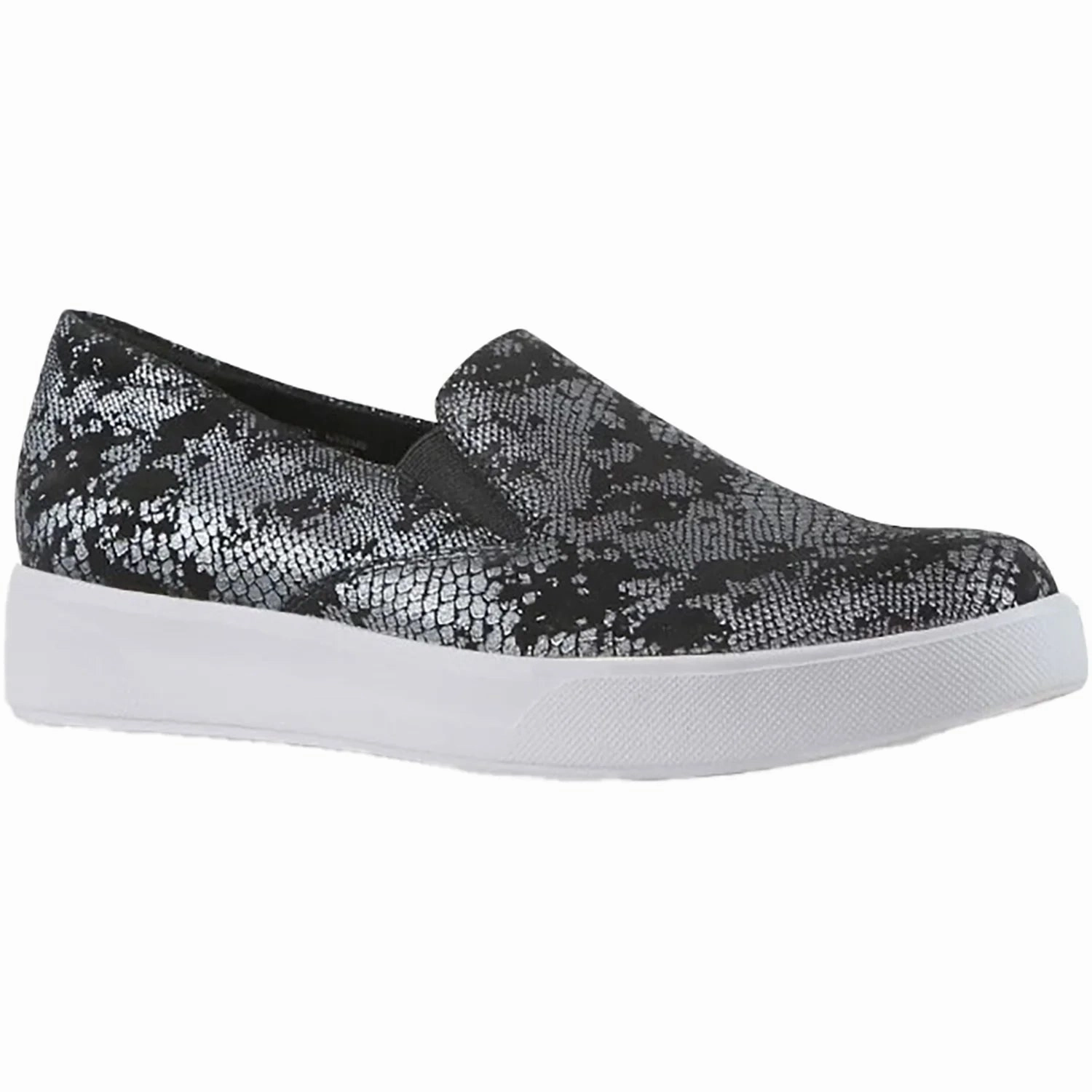 Fit Anywhere Munro Women's Lennox Slip-On Sneaker - Black Snake Print Suede